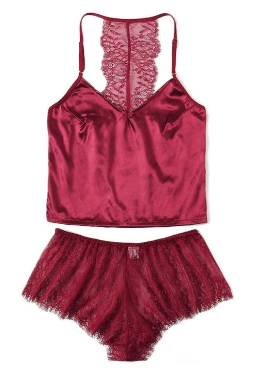 Pyjama Femme Satin Rouge