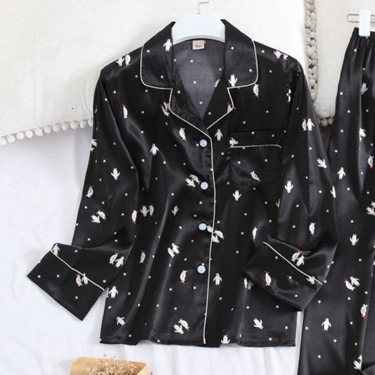 Pyjama Femme Satin Imprimé