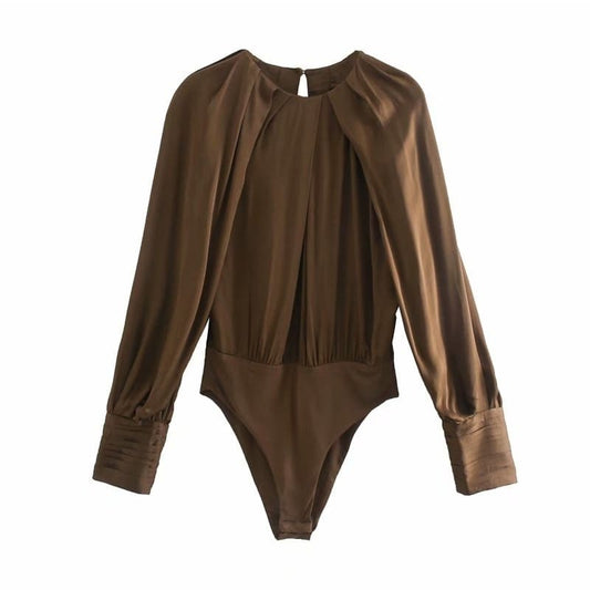 Body En Satin Marron.