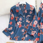 Pyjama Satin Bleu - Vignette | Création Satin