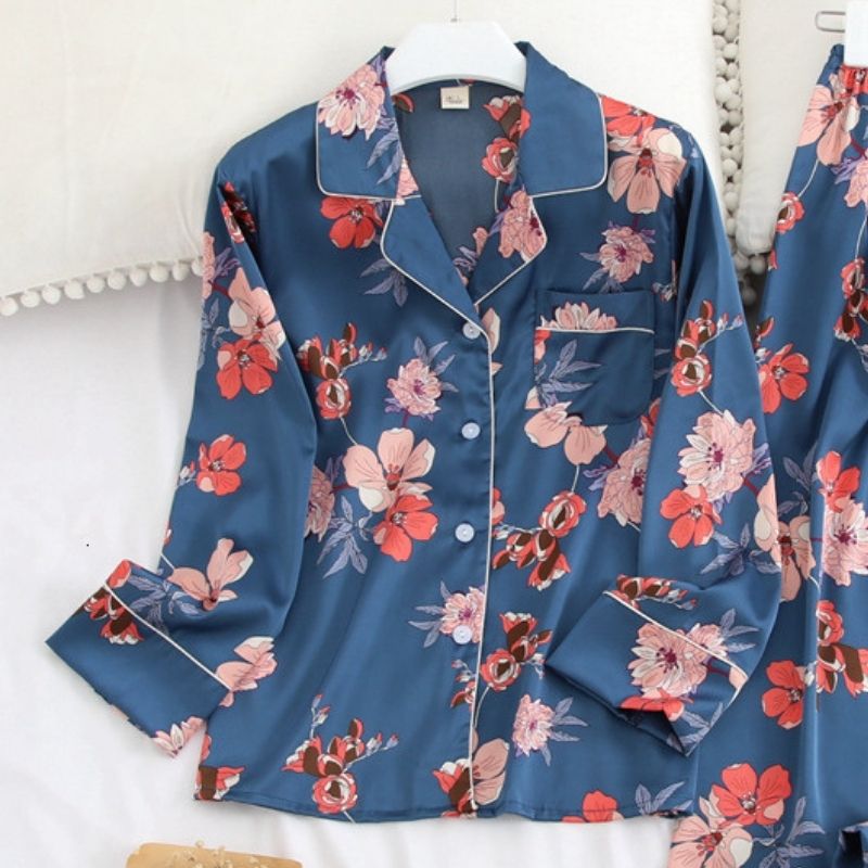 Pyjama Satin Bleu