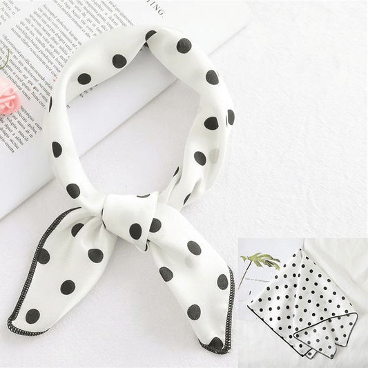 Bandana Blanc Imprimé Pois.