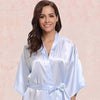 Kimono En Satin Bleu Ciel.