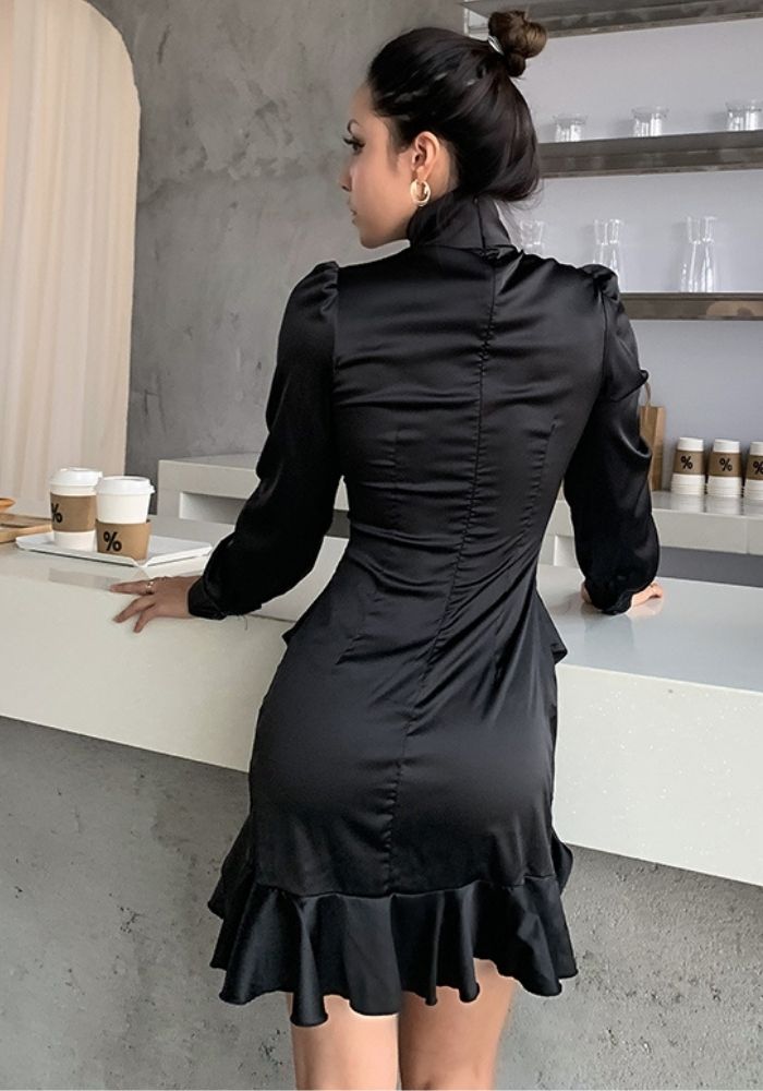 Robe de Soirée Satin Noire