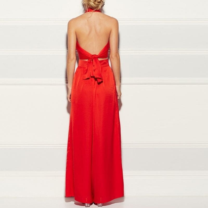 Ensemble En Satin Pour Femme Rouge