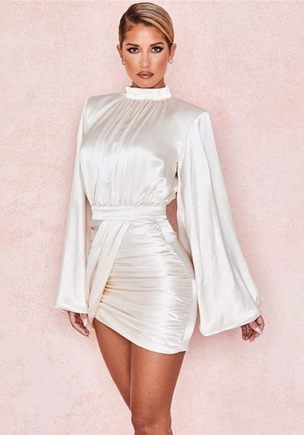 Robe drapée blanche sale