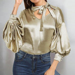 Blouse Satin Champagne - Vignette | Création Satin