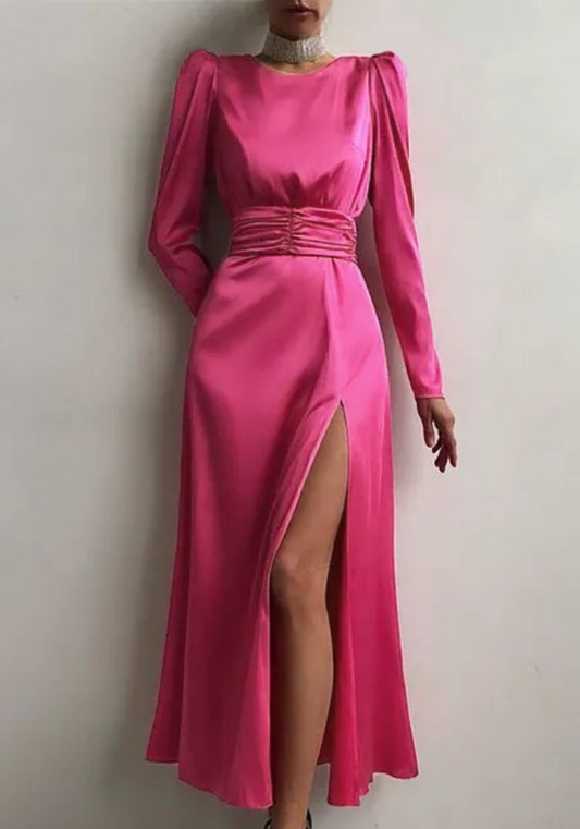 Robe de Soirée Satin Rose