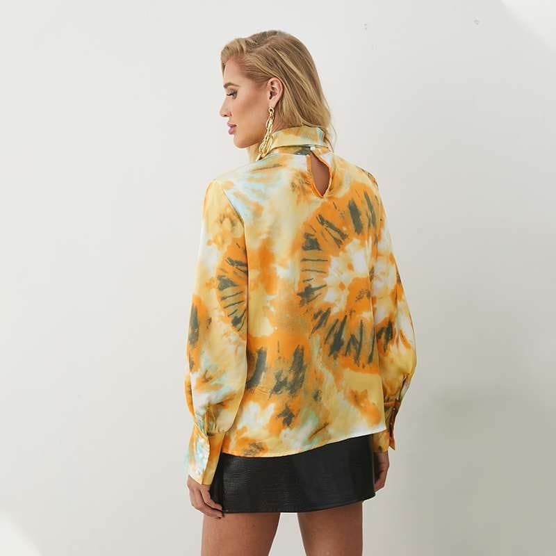 Blouse Satin Motif Tie And Dye.