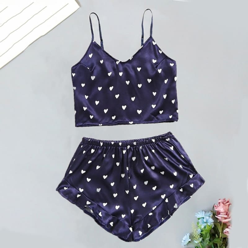 Pyjama Coeur Femme Satin.