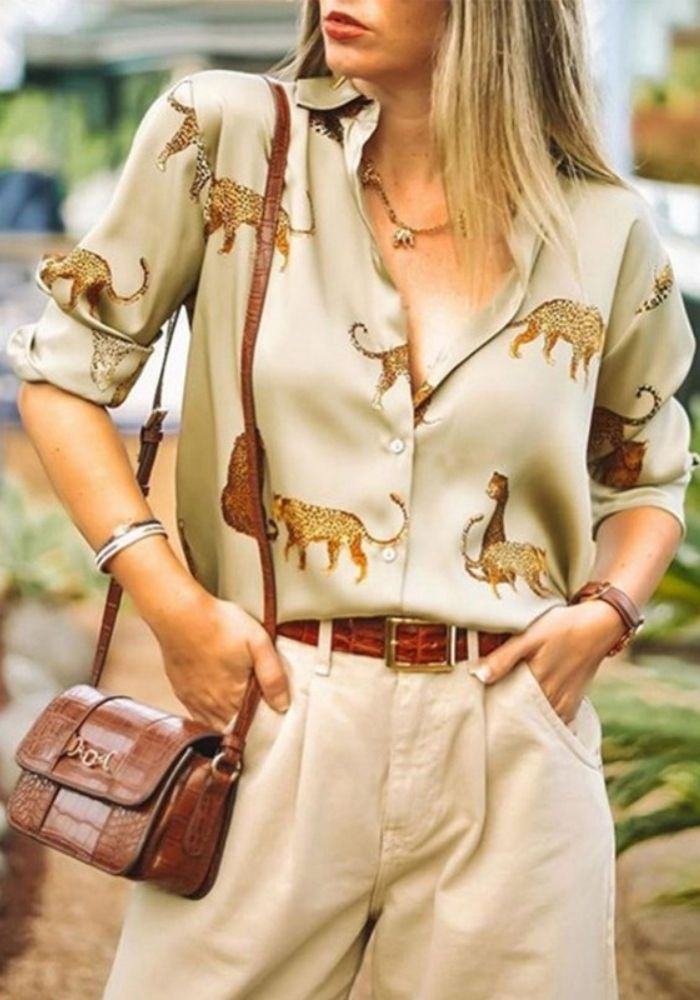 Chemisier Satin Beige