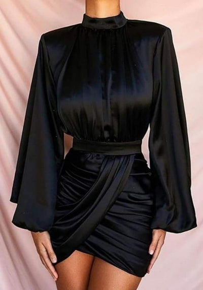 Robe Drapée Noire