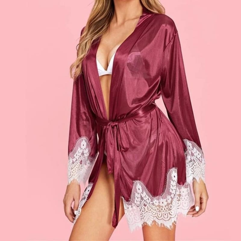 Kimono Satin Rouge Court.