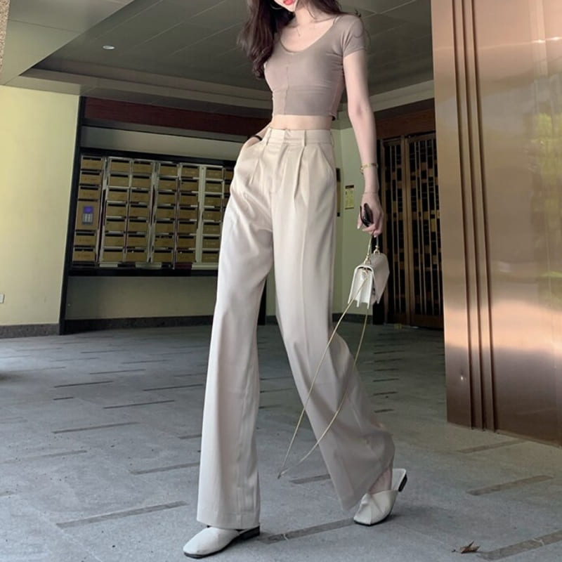 Pantalon Droit Femme En Satin - Taille élastiquée 28 Pouces - Faux Soie Nacré - Neuf Avec étiquettes