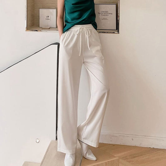 Pantalon En Satin Blanc.