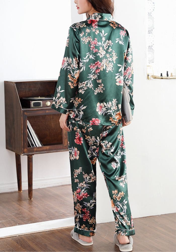 Pyjama Femme Satin Vert
