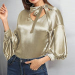 Blouse Satin Champagne - Vignette | Création Satin