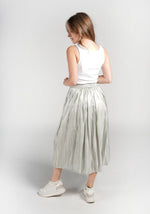 Jupe Satin Plissée Verte - DESTOCKAGE - Vignette | Création Satin