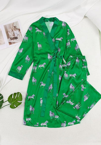 Pyjama Satin Kimono zèbre