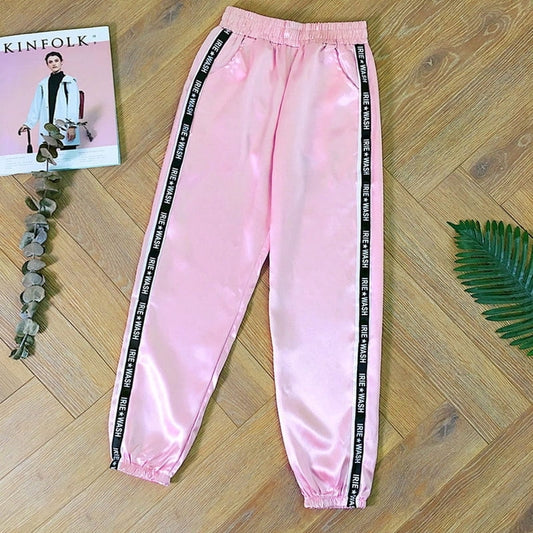 Pantalon En Satin Rose.