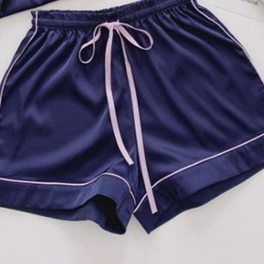 Pyjama Satin Bleu Marine