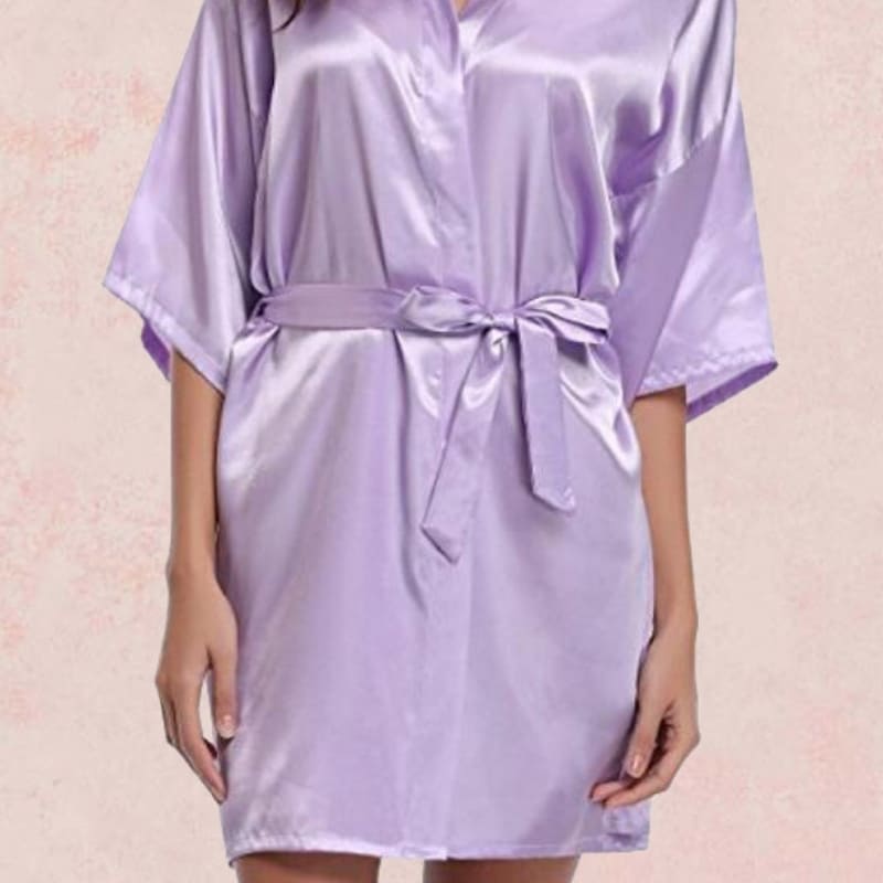 Kimono Femme Satin Couleur Violet.