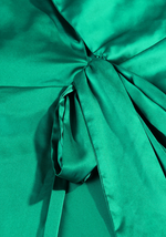 Robe Satin Croisée Verte - Vignette | Création Satin