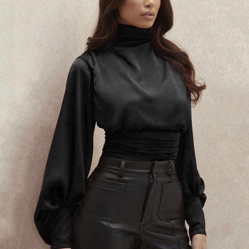 Body Femme Dos Nu Satin Noir.