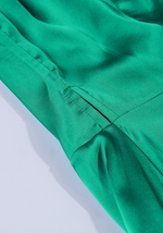 Robe Satin Croisée Verte - Vignette | Création Satin