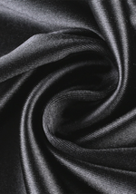 Robe Satin Noire de Nuit - Vignette | Création Satin