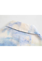 Chemisier Satin Bleu Imprimé - DESTOCKAGE - Vignette | Création Satin