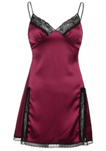 Robe Nuisette Satin Rouge - Vignette | Création Satin