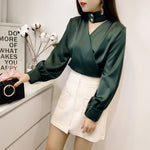 Blouse Satin Vert - Vignette | Création Satin