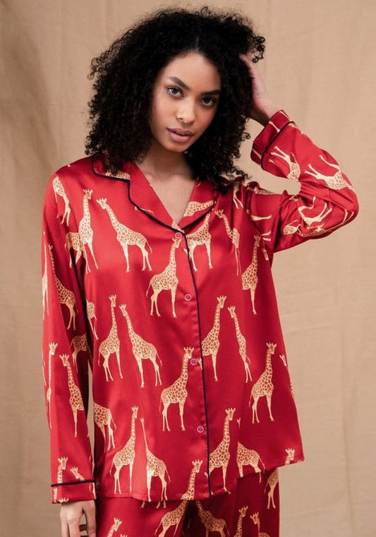 Pyjama en Satin Rouge