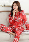 Pyjama Rouge Satin Floral
