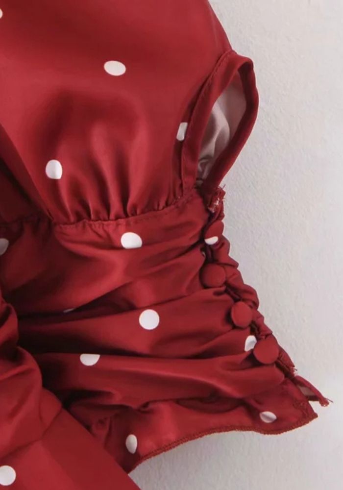 Robe à Pois rouge blanc