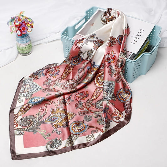 Foulard Satin Rose Jacquard.