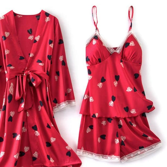Ensemble De Pyjama Sexy Satin.