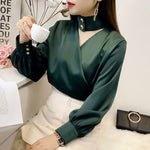 Blouse Satin Vert - Vignette | Création Satin