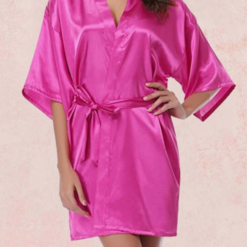 Kimono Rose En Satin.