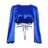 Crop Top Satin Manches Longues glamour