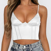 Crop Top Satin Blanc Corset