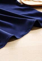 Robe Satin Bleue Marine - Vignette | Création Satin