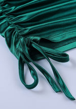 Robe Satin Vert Froncée - Vignette | Création Satin