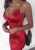 Robe Satin Rouge Moulante