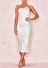 Robe Satin Blanche Asymétrique
